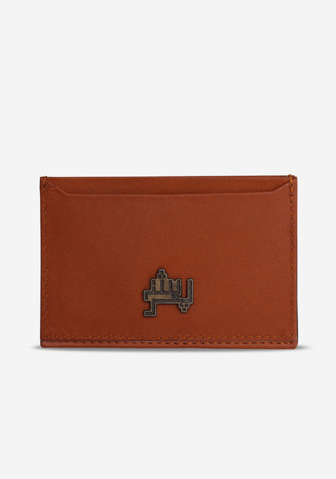 Signature Leather Light Brown Card Holder