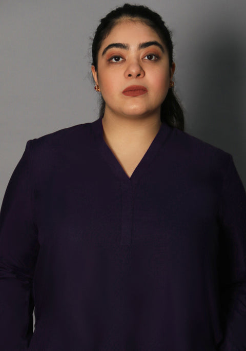 Poly Viscose Blackberry Zeer Fit Suit