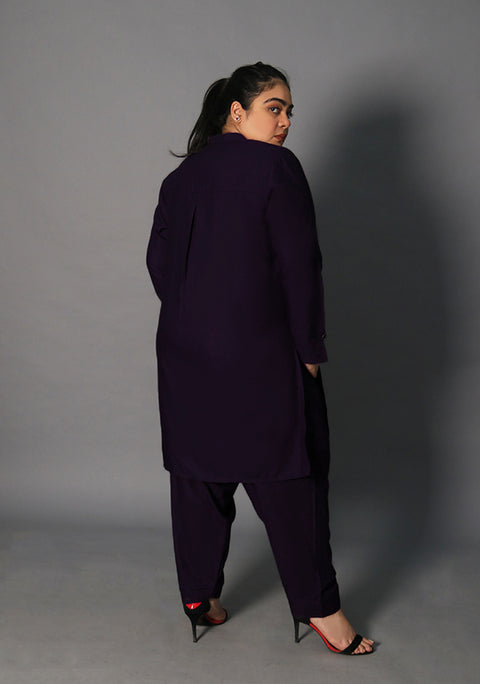 Poly Viscose Blackberry Zeer Fit Suit