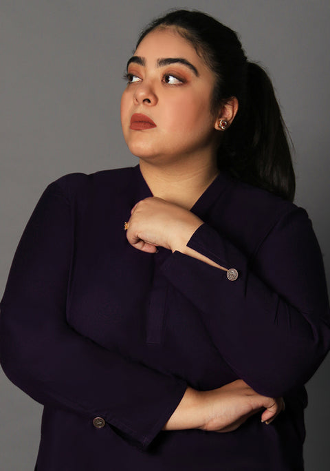 Poly Viscose Blackberry Zeer Fit Suit