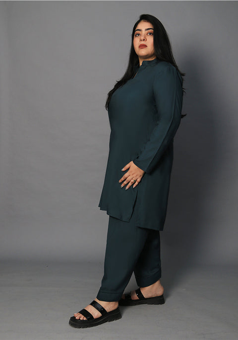 Poly Viscose Deep Teal Zeer Fit Suit