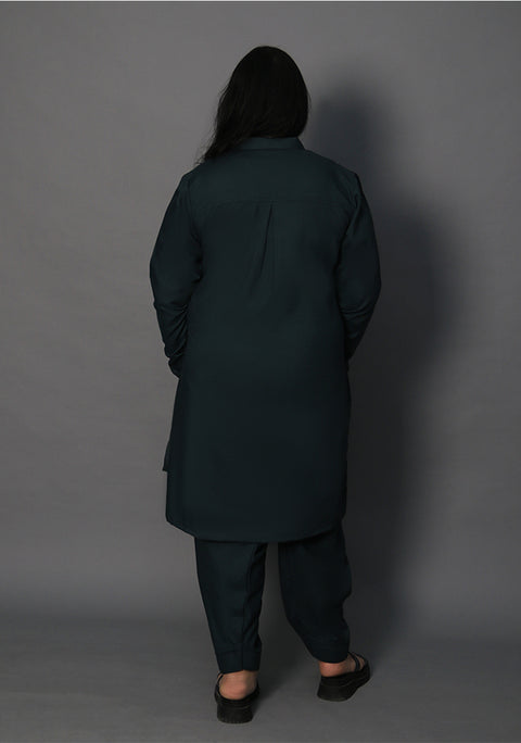 Poly Viscose Deep Teal Zeer Fit Suit