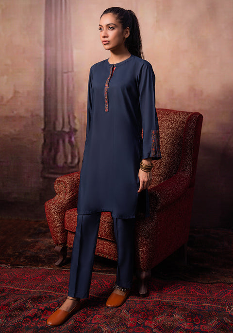 TEJ Fitted Suit In Medieval Blue