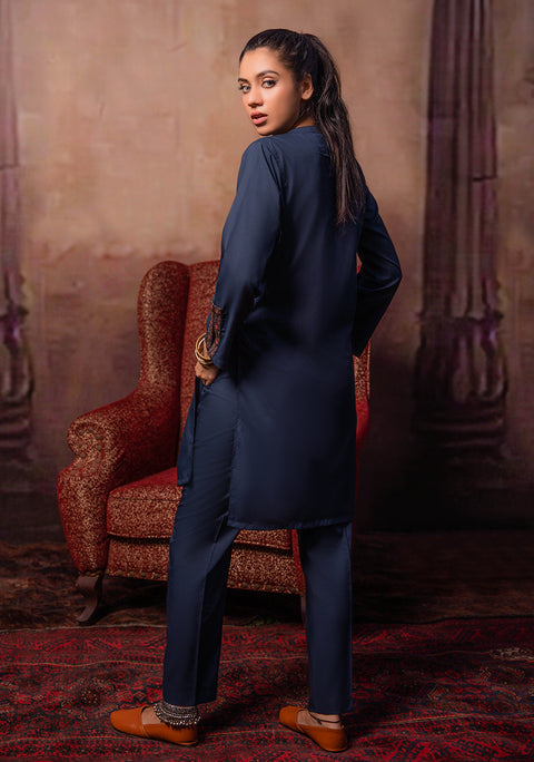 TEJ Fitted Suit In Medieval Blue